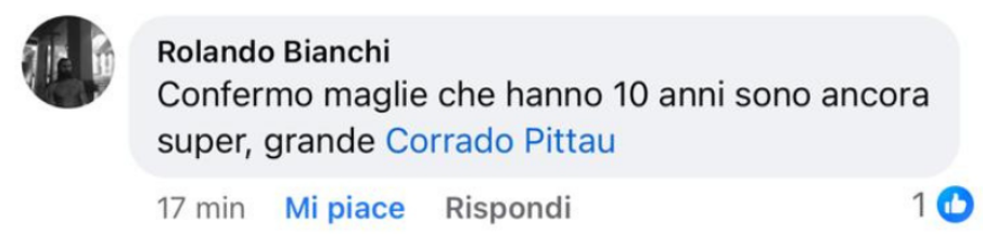 Recensione del calciatore Rolando Bianchi riguardo alle magliette Pitt Conrad